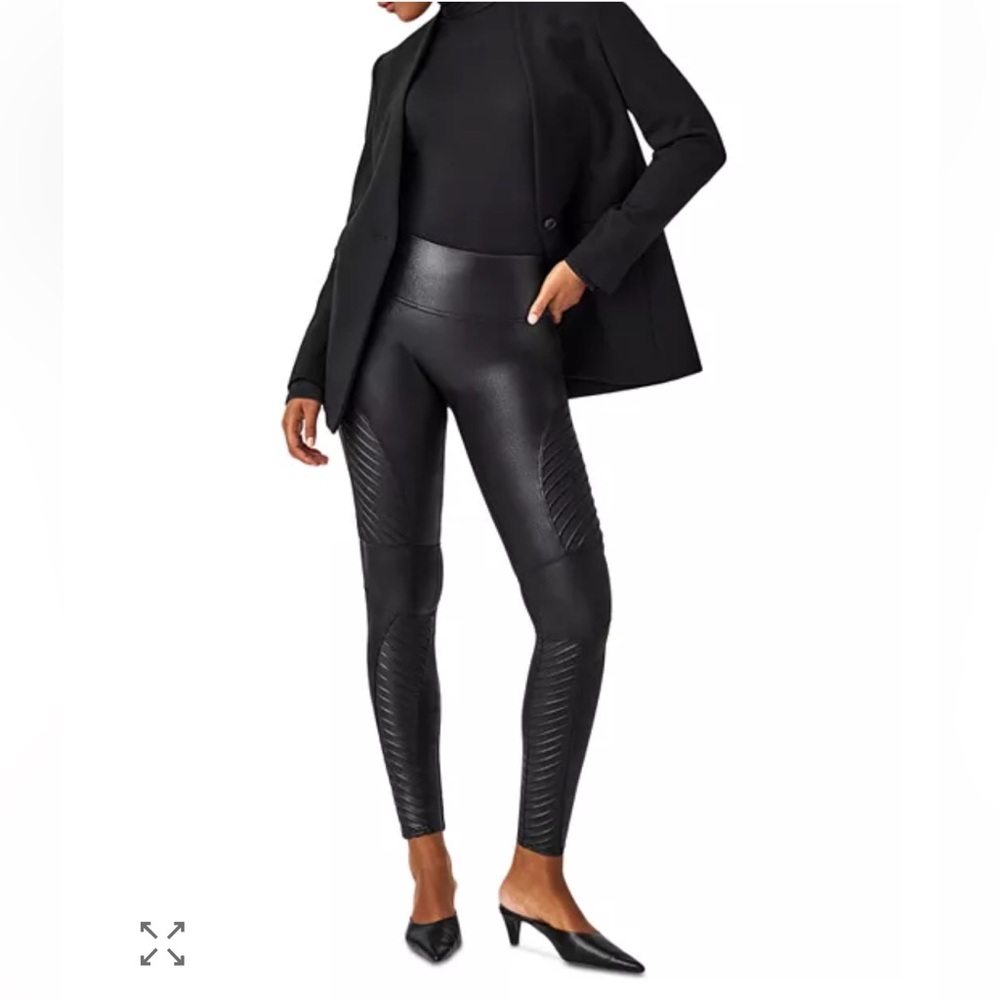 SPANX Black Moto Faux Leather Leggings